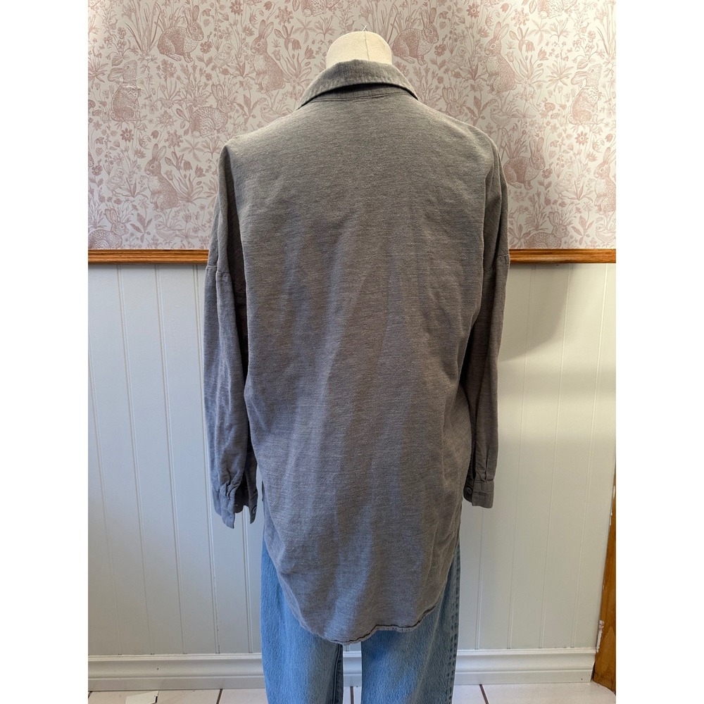 Babaton The Group Grey Cotton Wool Oversized Button-Up Shirt - Picture 8 of 9